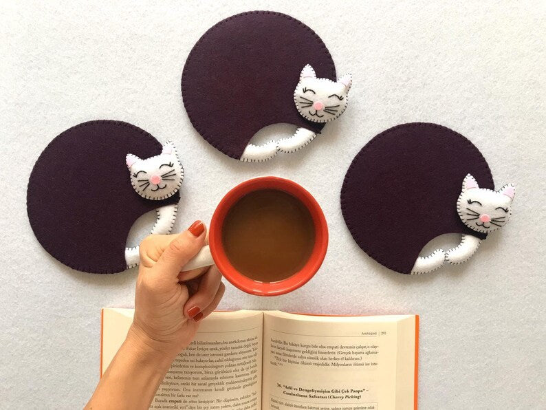 Cute cat coasters