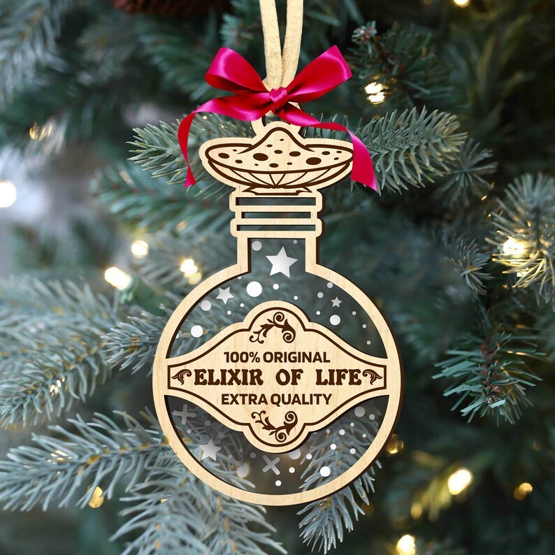 Christmas Potion Wooden Pendant