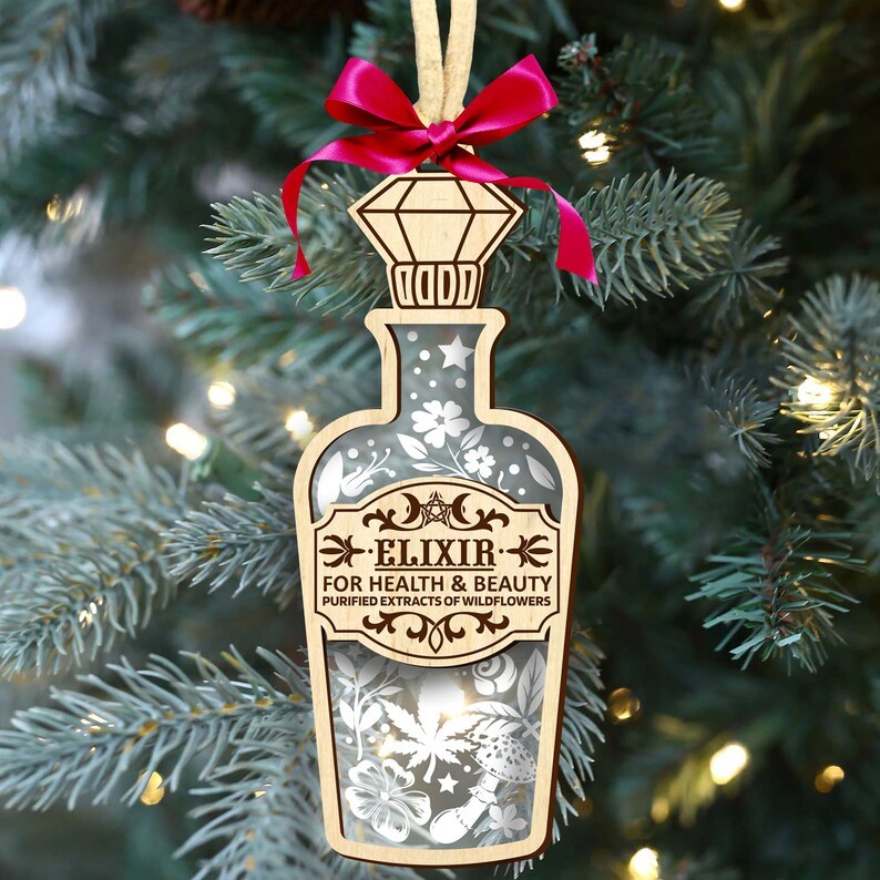 Christmas Potion Wooden Pendant