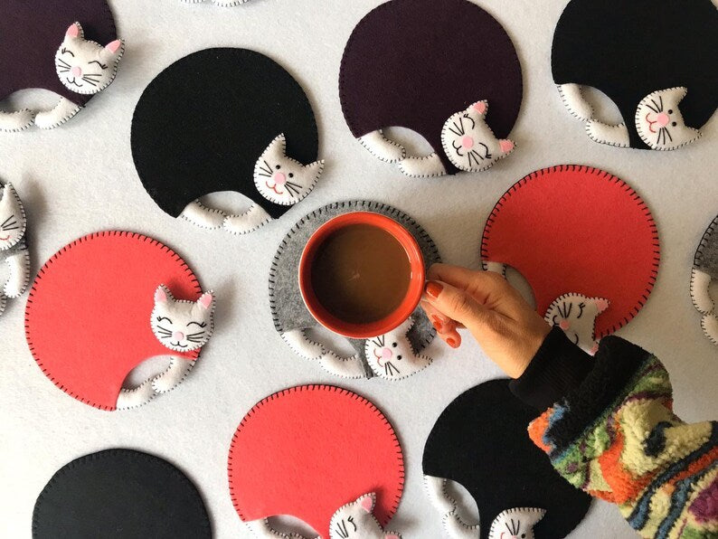 Cute cat coasters