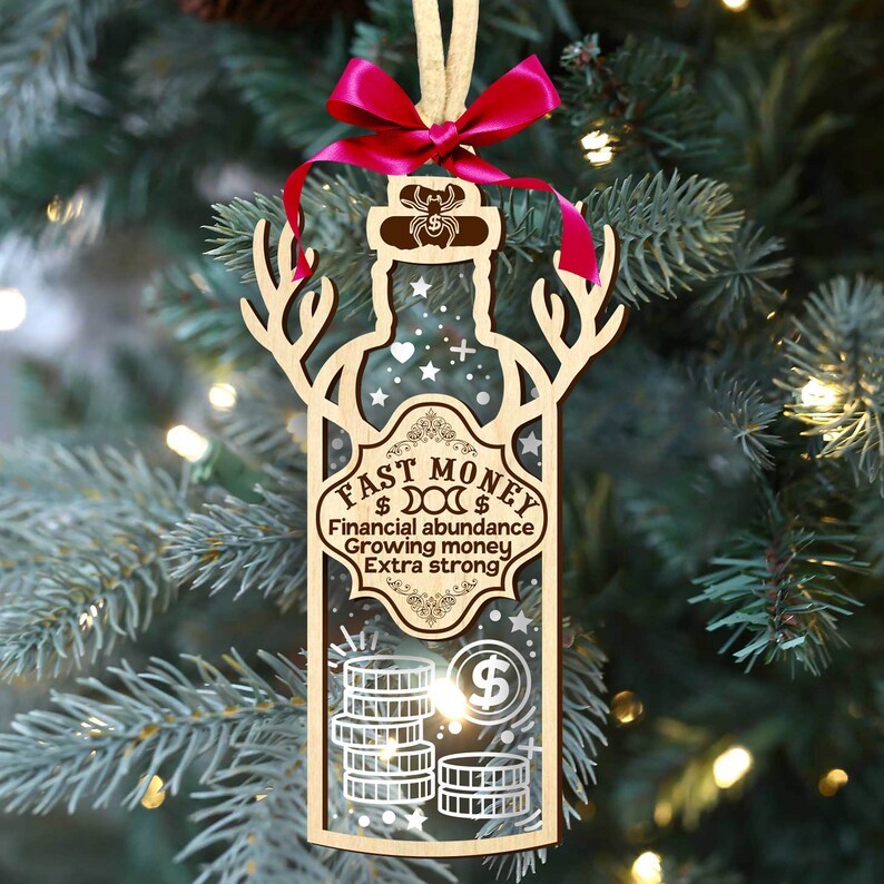 Christmas Potion Wooden Pendant