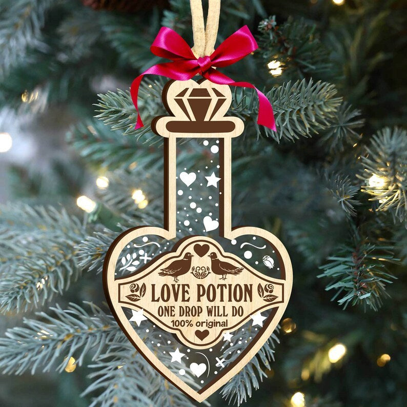 Christmas Potion Wooden Pendant