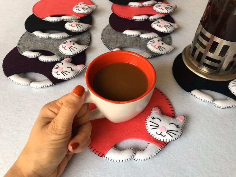 Cute cat coasters