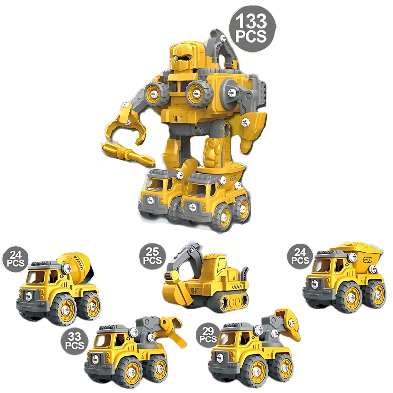 BuildBot 5-in-1 Construction Robot Assembly Toy Set