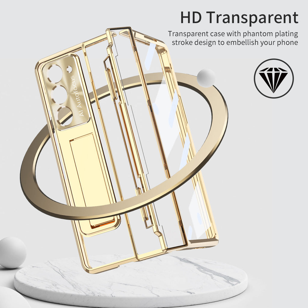 Armor Electroplated Shockproof Phone Case With Screen Protector For Galaxy Z Fold 6/5/4/3