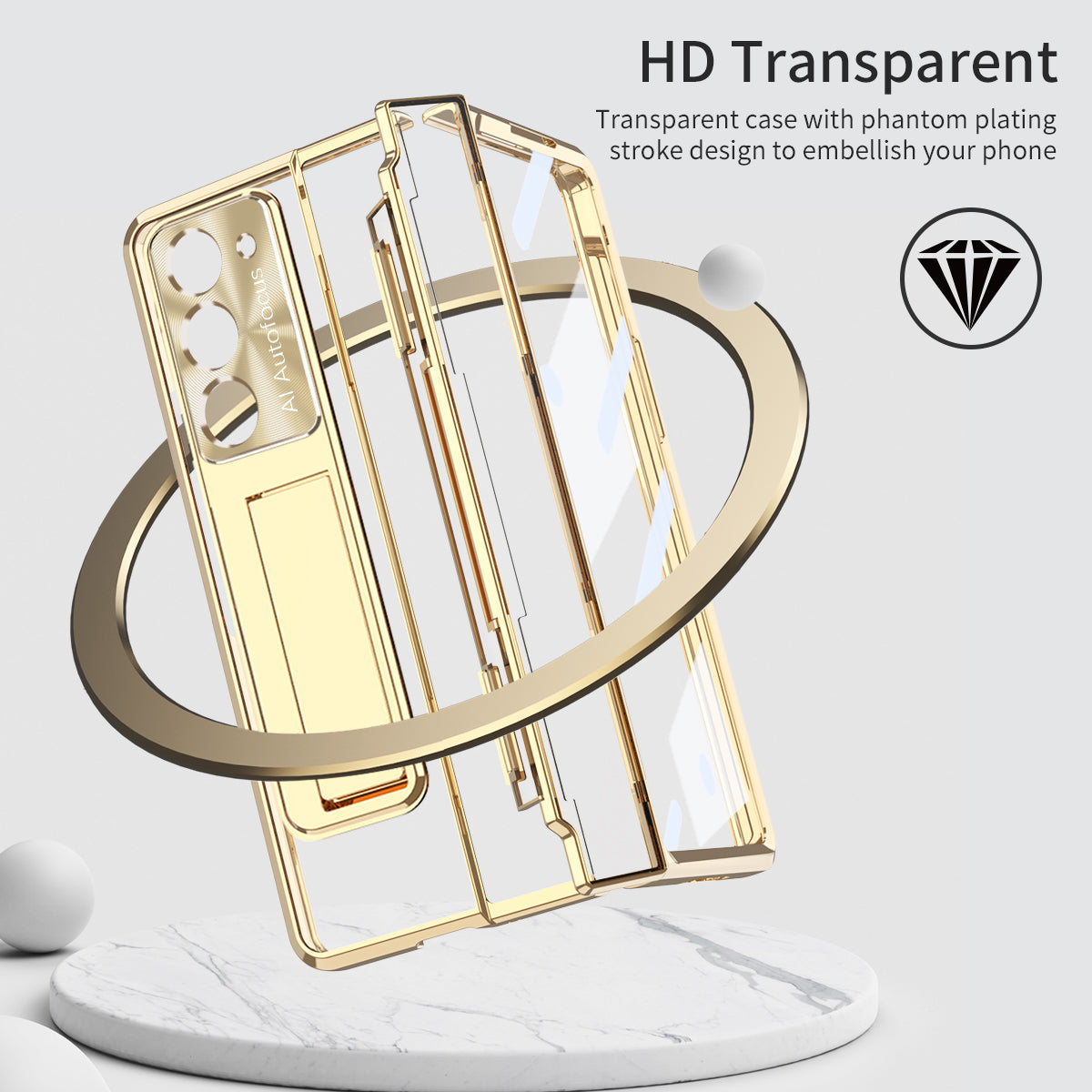 Armor Electroplated Shockproof Phone Case With Screen Protector For Galaxy Z Fold 6/5/4/3