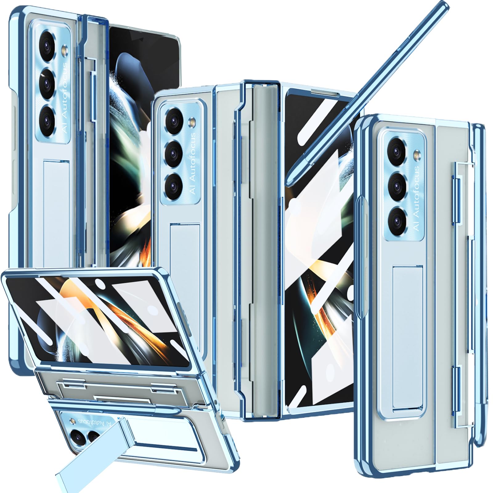 Armor Electroplated Shockproof Phone Case With Screen Protector For Galaxy Z Fold 6/5/4/3