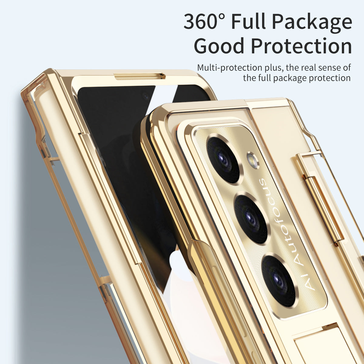 Armor Electroplated Shockproof Phone Case With Screen Protector For Galaxy Z Fold 6/5/4/3