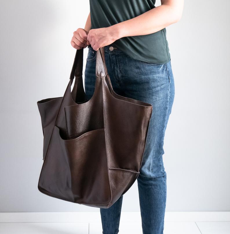 (🎄CHRISTMAS HOT SALE🎁) New Ladies Huge Oversized Leather Tote Bag