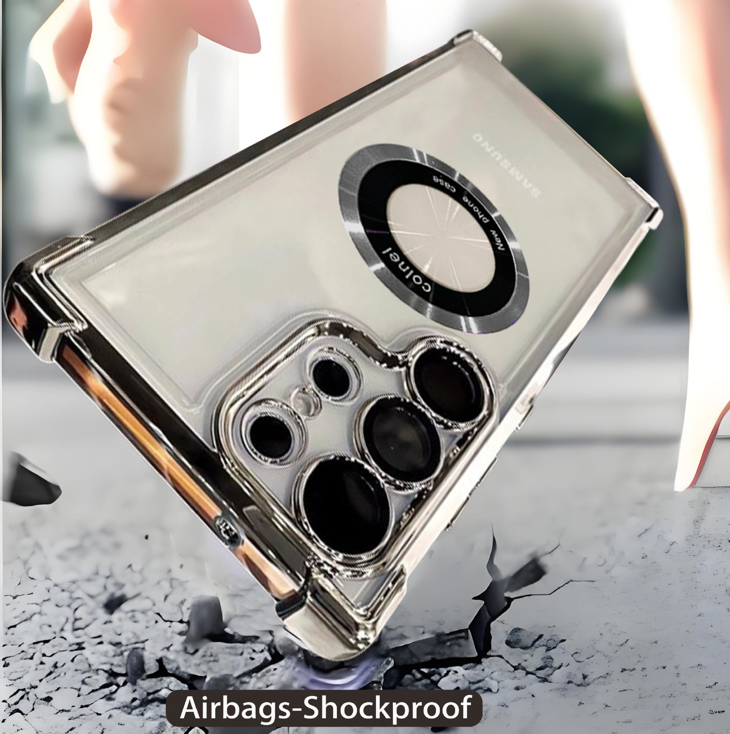 Clearance | Luxury Plating Magnetic Wireless Charge Case For Galaxy S24 S23 S22 S21 Ultra Plus Clear Lens Protection Cover