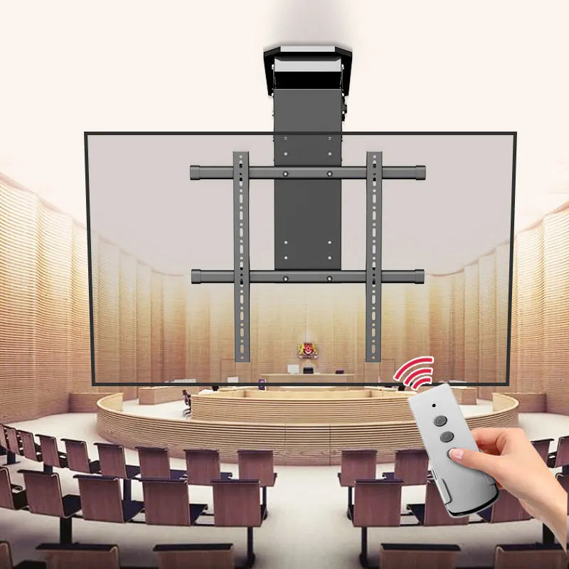 DT600 Pro Ceiling TV Lift – Motorized Rotating Mount for 50–90" Screens with Remote