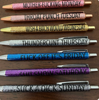 Colored Glitter Pen Set for Sarcastic Souls