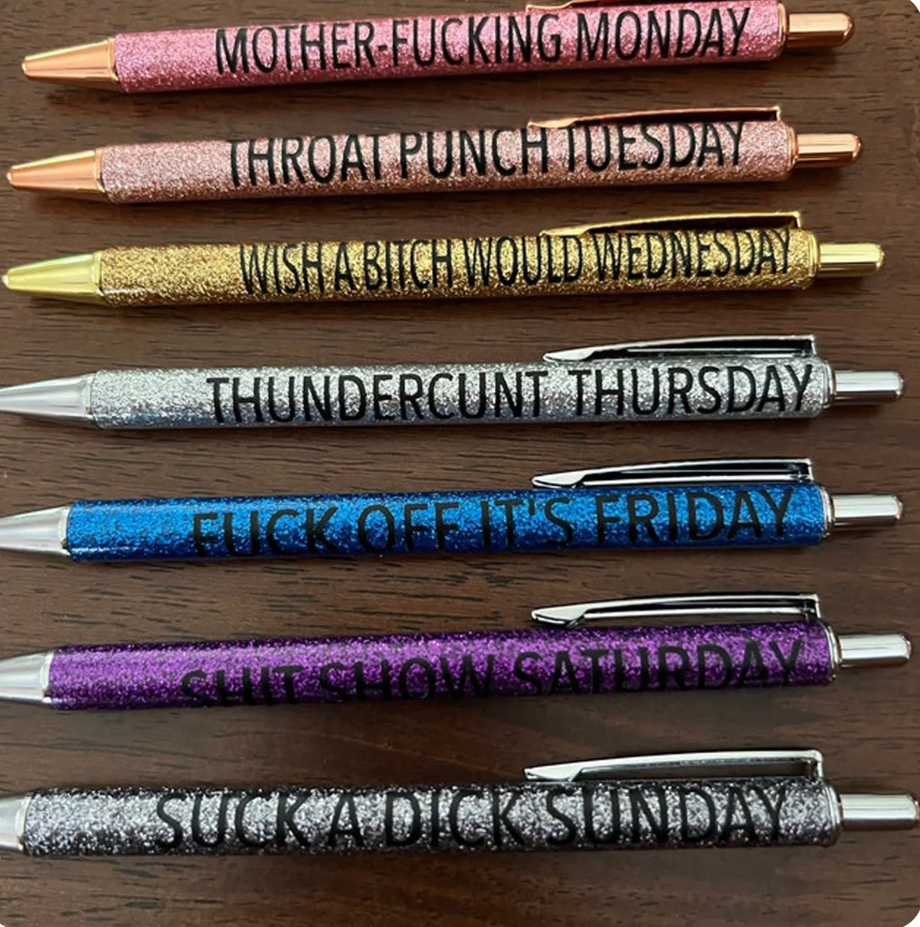 Colored Glitter Pen Set for Sarcastic Souls
