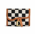 Checkerboard Pattern D Letter Design Card Holder