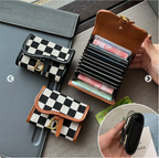 Checkerboard Pattern D Letter Design Card Holder