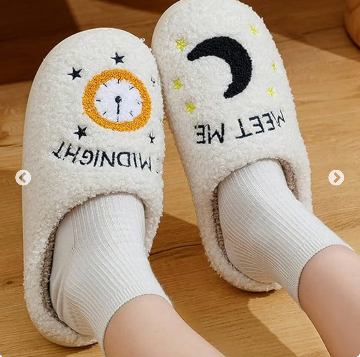Cartoon Print Plush Slippers