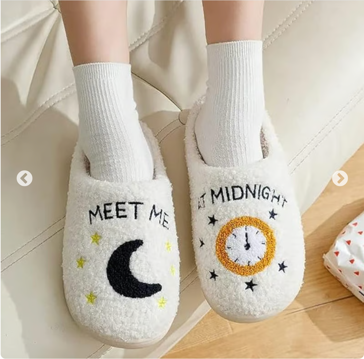 Cartoon Print Plush Slippers