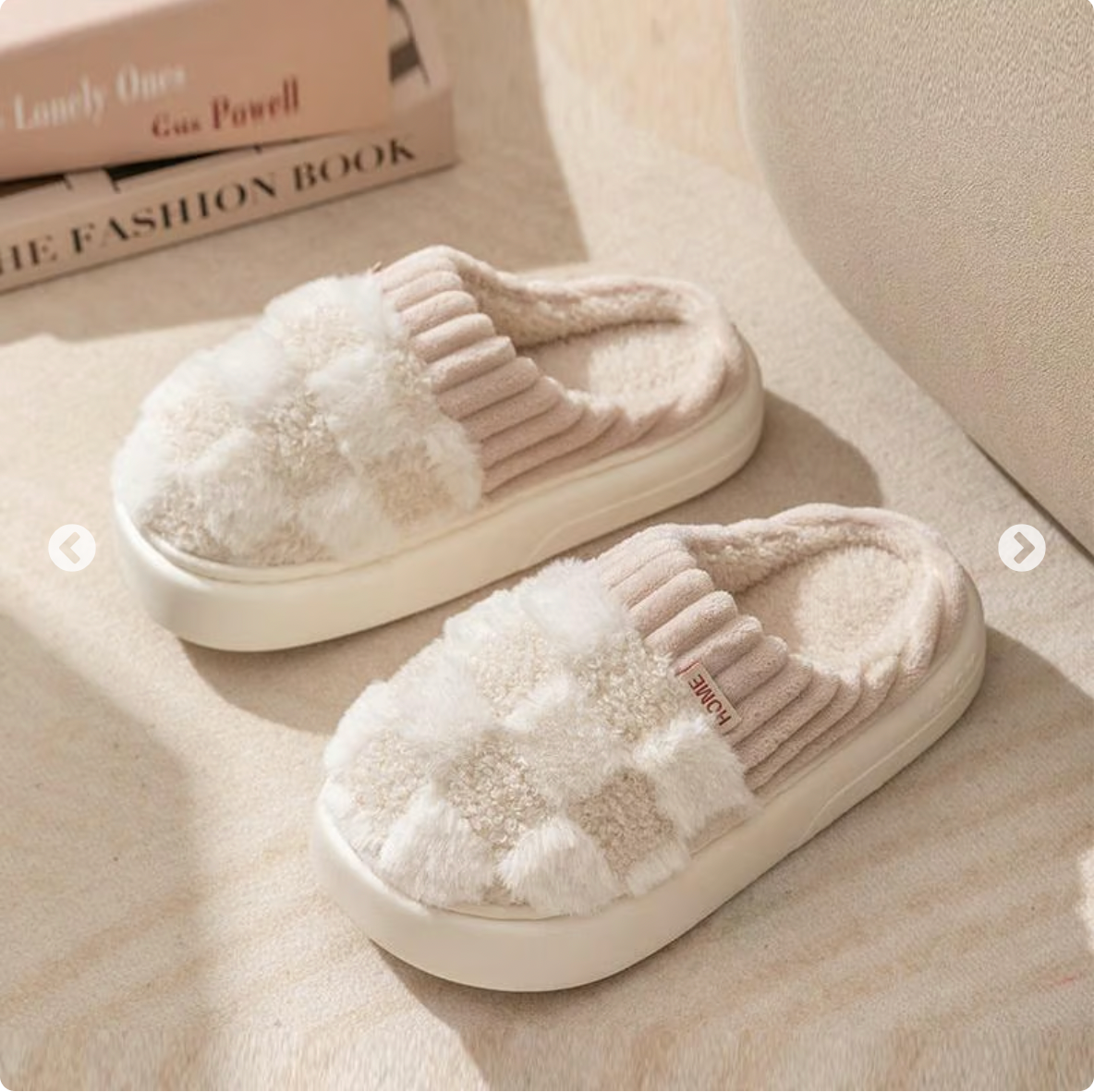 Cozy Cashmere Slippers with Slip-Resistant Sole
