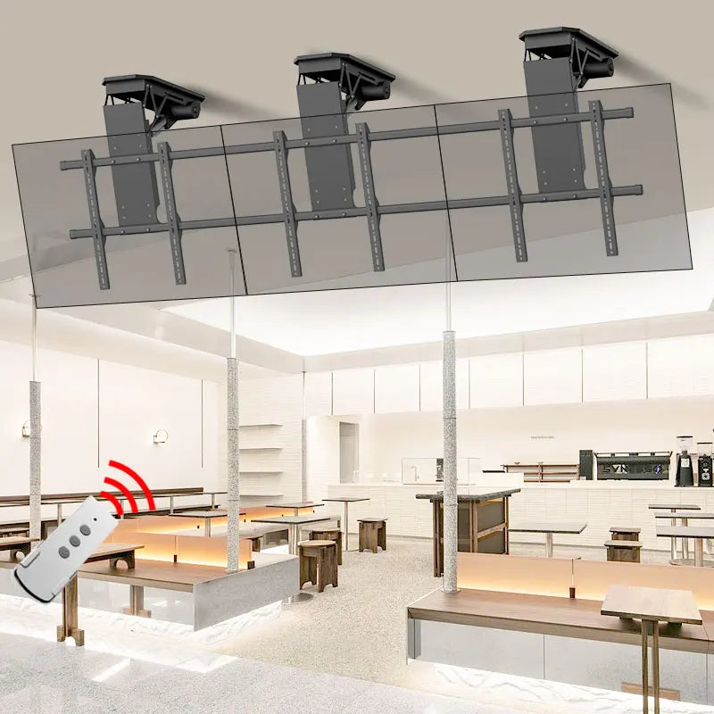 DT600 Pro Ceiling TV Lift – Motorized Rotating Mount for 50–90" Screens with Remote