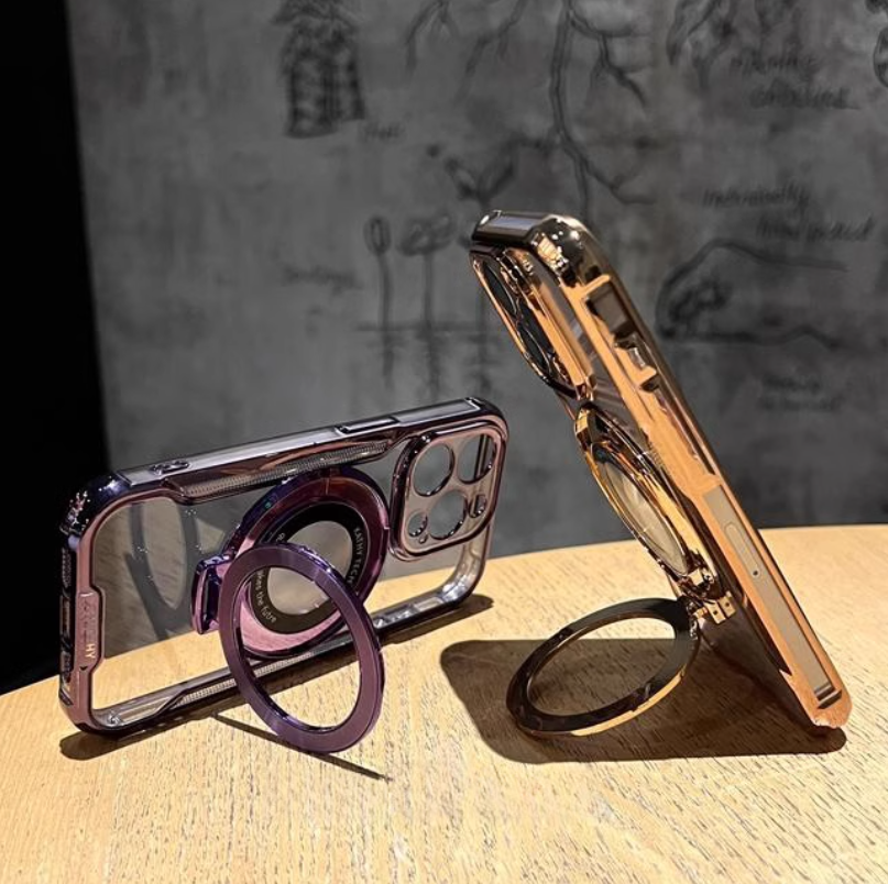 360° Rotating Phone Case - Electroplated Frame & Magnetic Charging