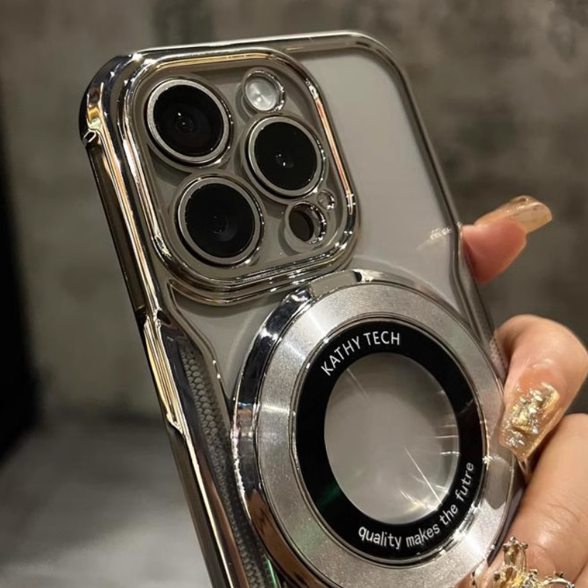 360° Rotating Phone Case - Electroplated Frame & Magnetic Charging