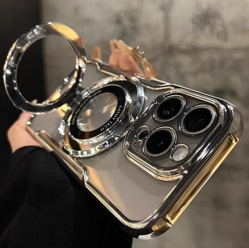 360° Rotating Phone Case - Electroplated Frame & Magnetic Charging