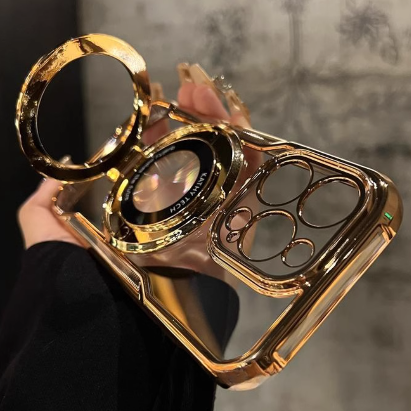 360° Rotating Phone Case - Electroplated Frame & Magnetic Charging