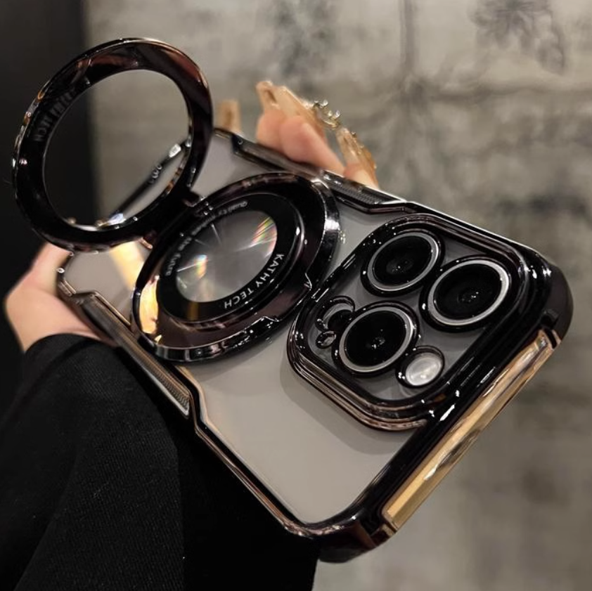 360° Rotating Phone Case - Electroplated Frame & Magnetic Charging