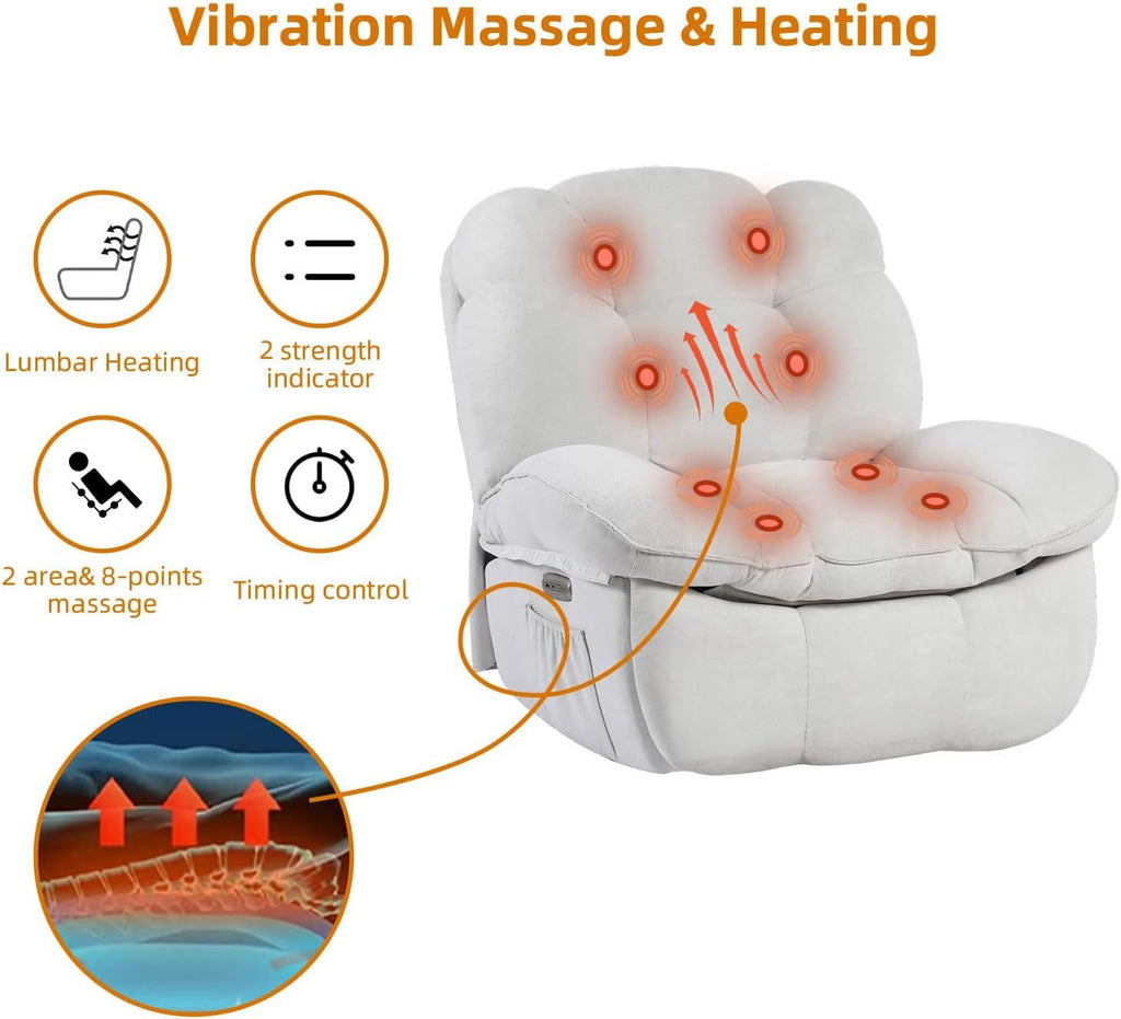 Multi-Function Electric Massage Chair with Heating and USB