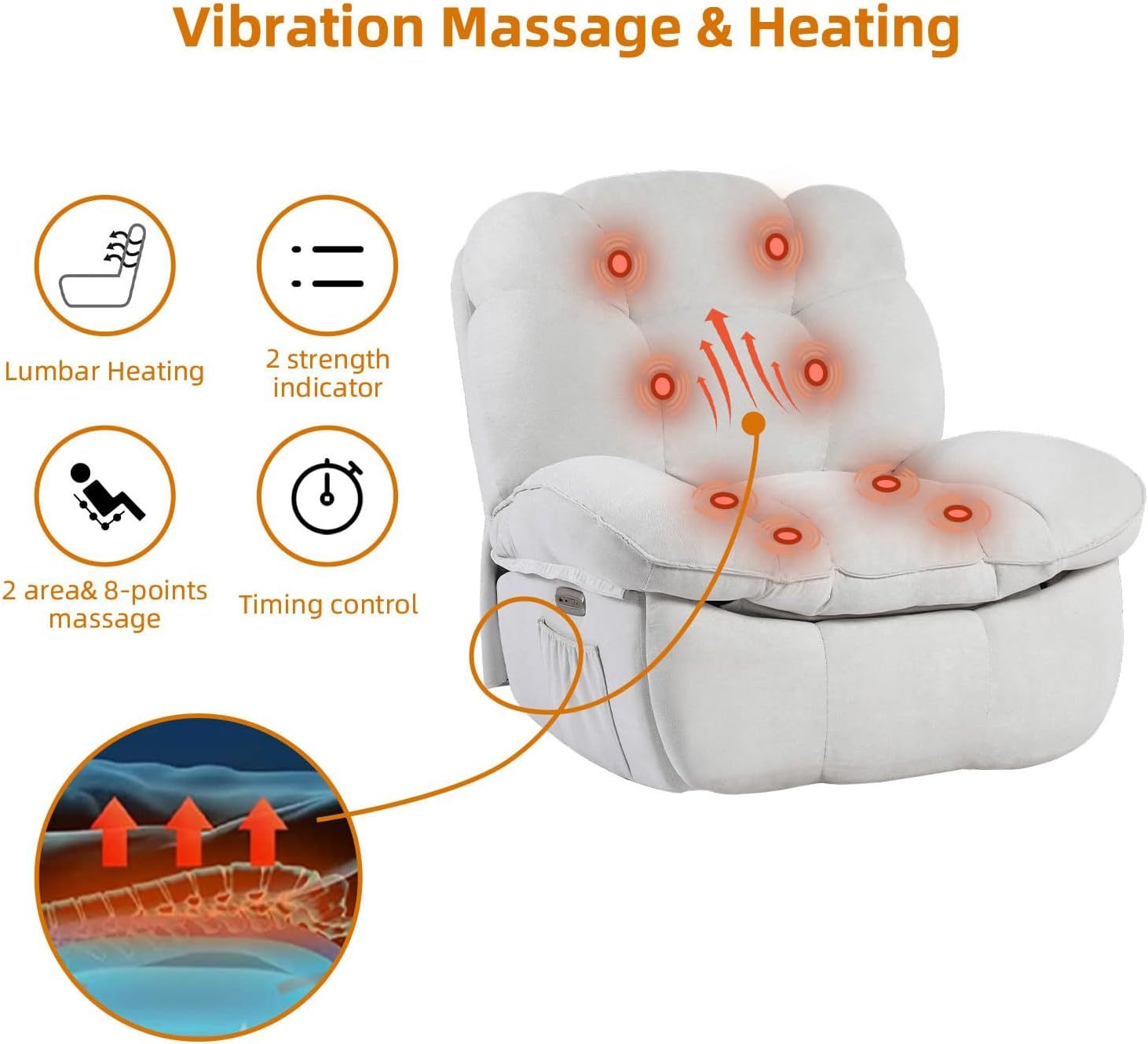 Multi-Function Electric Massage Chair with Heating and USB