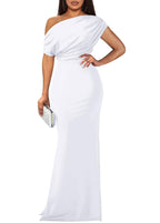 2025 WOMEN'S ELEGANT SLEEVELESS OFF SHOULDER BODYCON LONG FORMAL PARTY EVENING DRESS