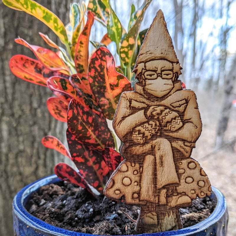 Bern in a fern 🍄Grumpy Bernie Gnome Plant/Garden Wood Stake