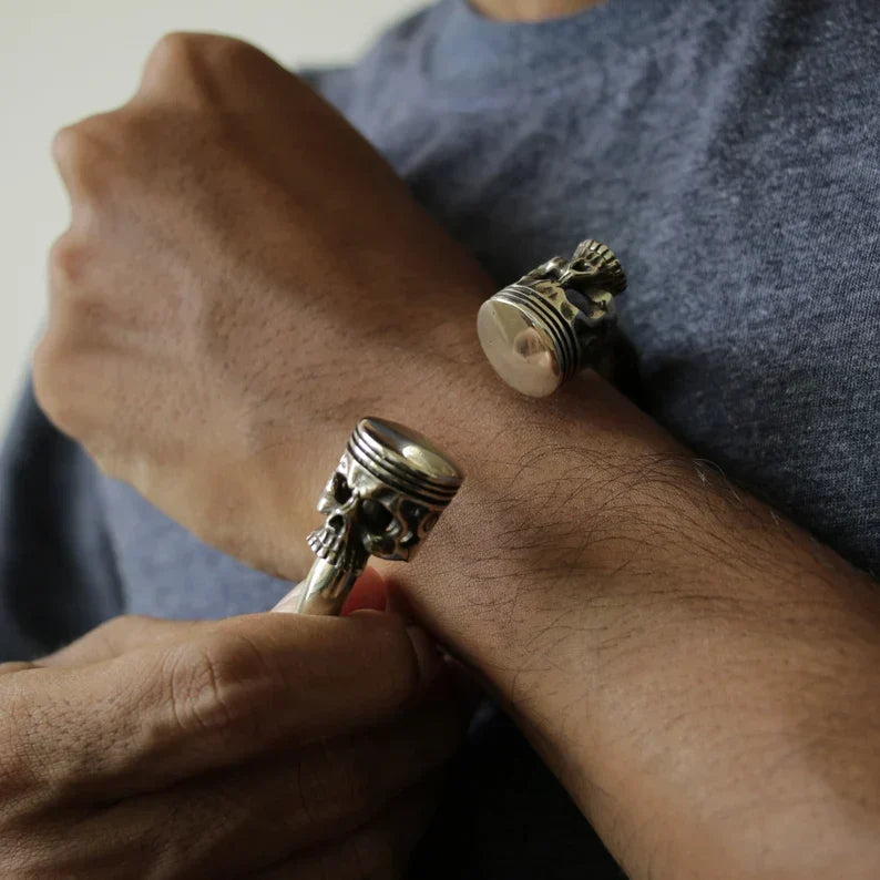 Biker Piston Skull Bracelet🔥