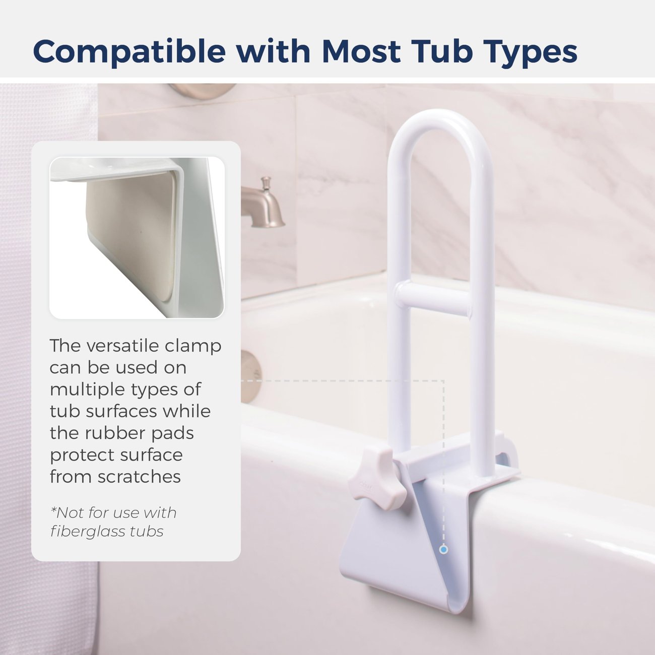 Clamp-On Tub Rail