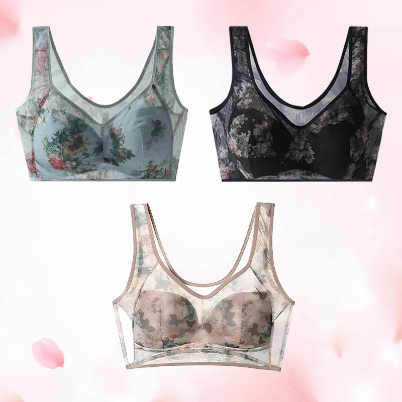 Cooling Comfort Bra Made From Ice Silk And Lace👍No more sagging breasts