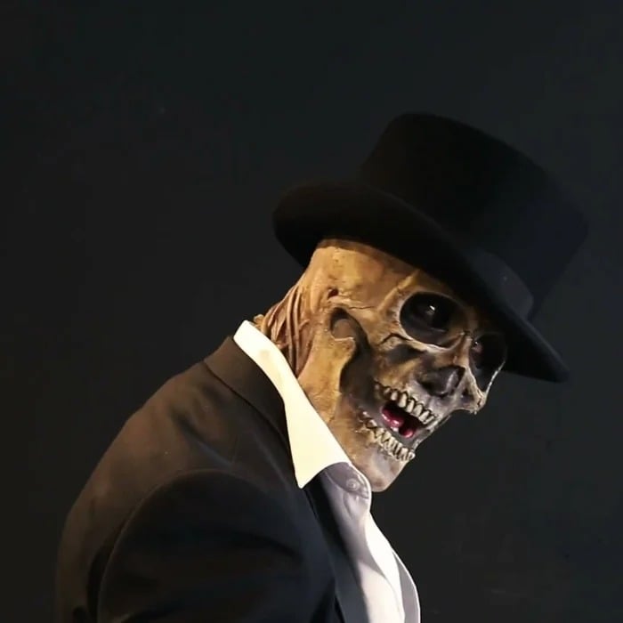 Bare brain skull latex mask