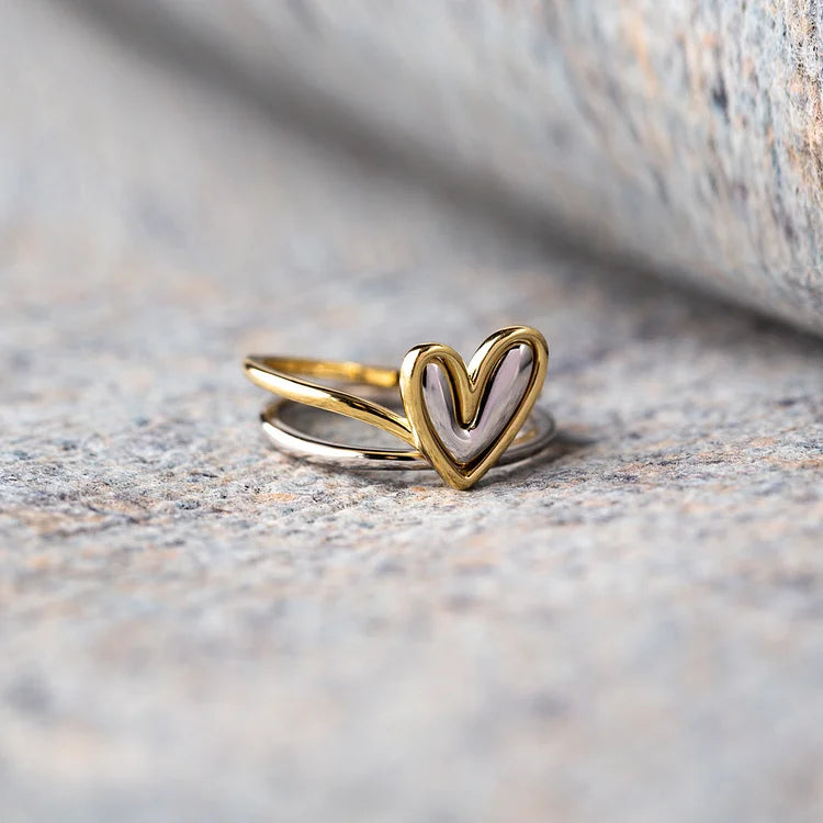 Always Keep Me In Your Heart Layered Heart Ring