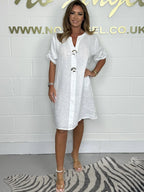 2025 New Casual Plus Size Button up Tunic Dress