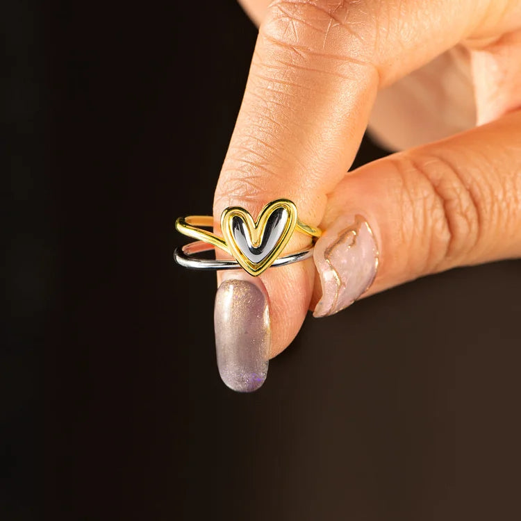 Always Keep Me In Your Heart Layered Heart Ring