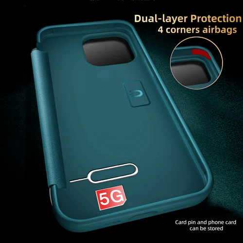 Business Series View Window Flip Folio Leather Case Cover