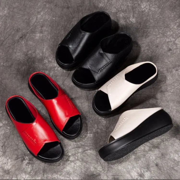 2023 WOMEN'S NEW THICK-BOTTOMED FISH MOUTH SLIPPERS