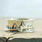 925 Silver Keep Climbing Large Circle Fidget Ring