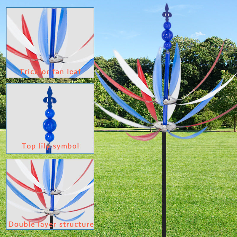 Beautiful Summer Multi Colored Flowers Wind Spinner