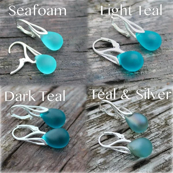 Cultured Sea Glass Earrings in Sterling Silver