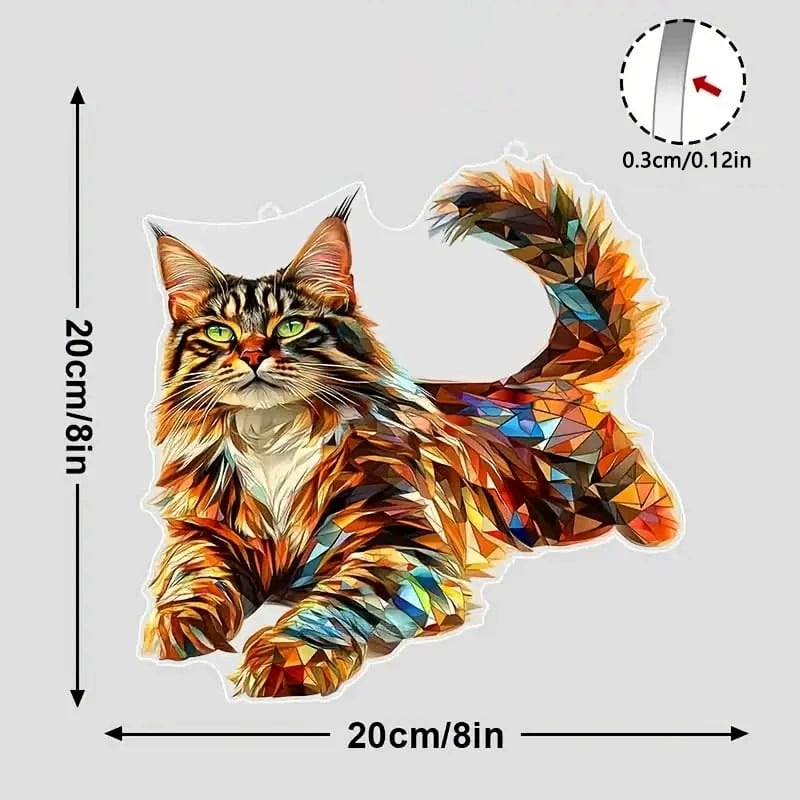 Colorful Long-Haired Cat Light Catcher
