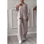 Connie | Two-piece set made of solid color cotton and linen