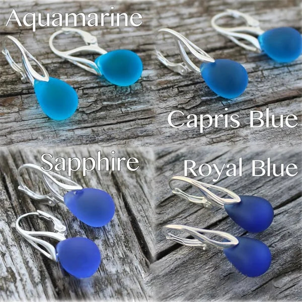 Cultured Sea Glass Earrings in Sterling Silver