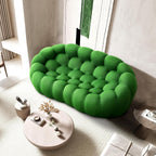 🎉74.8'' Modern Loveseat Sofa, 2 Seater Mesh Fabric Love Seat Floor Sofa