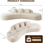 5 Seat Modern Curved Sectional Sofa No Assembly Require