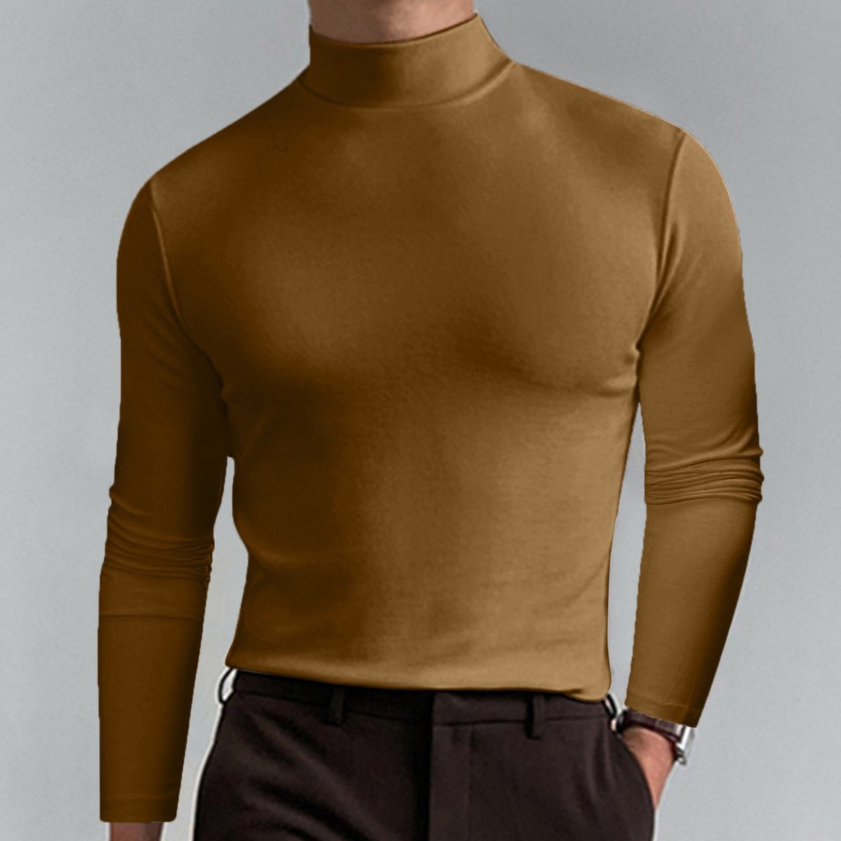 2023 New In-💝Mens High Neck Slim Fit Long Sleeve T-shirt